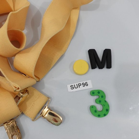 Cas Germany Suspender Mens Yellow Clip On X Back Adjustable Strap Stretch Formal - Picture 11 of 11